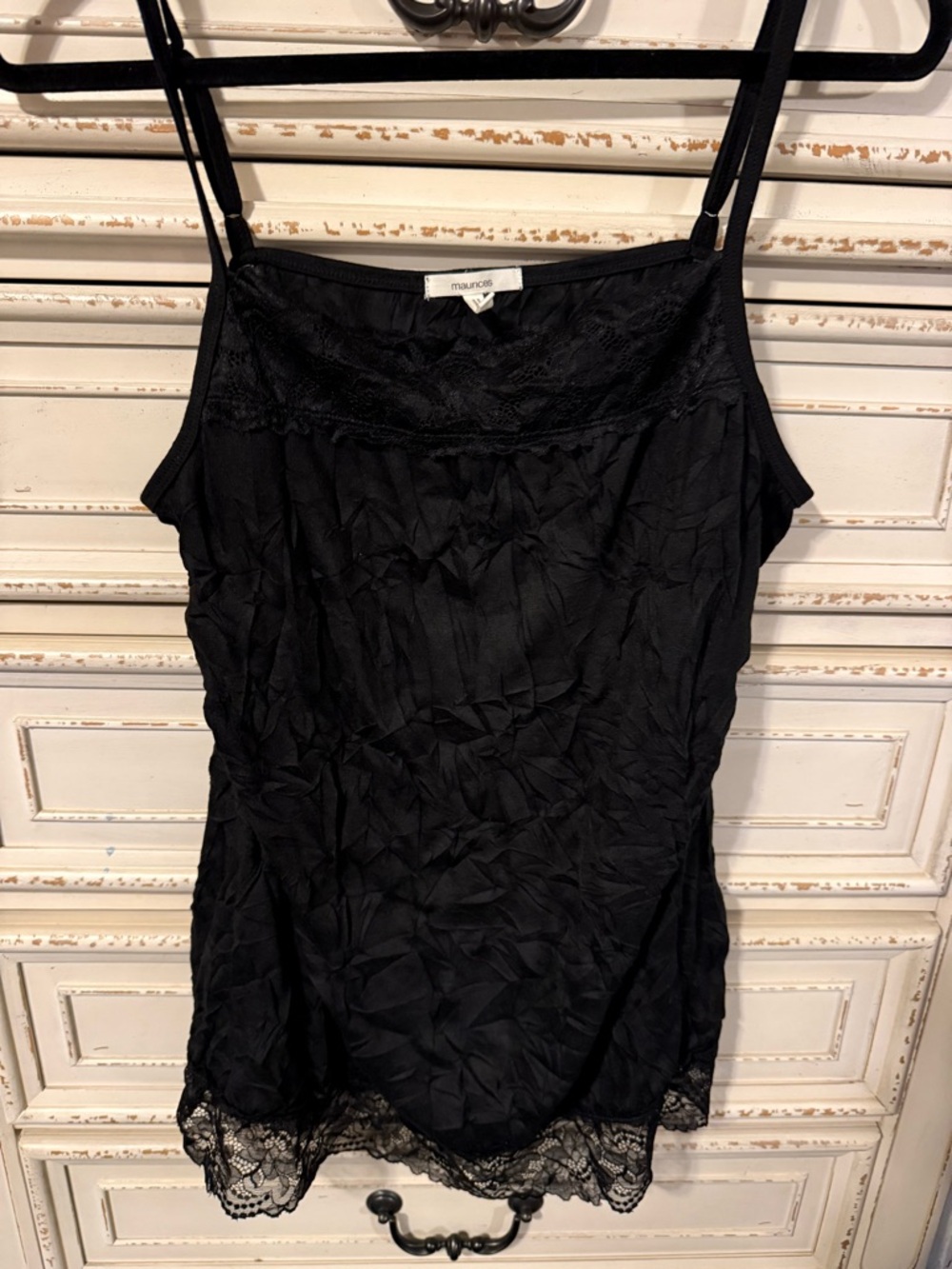 Maurices Black Lace-Trim Cami Top
